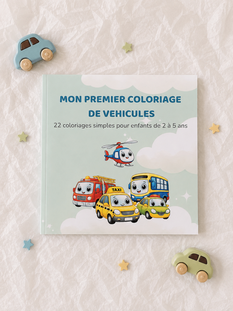 🚗 Mon Premier Coloriage de Véhicules – 22 coloriages simples pour enfants de 2 à 5 ans 🚒